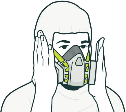 [image] Negative-pressure fit check procedure - asbestos protective clothing