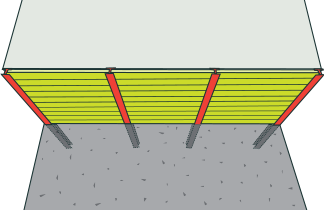 [image] View from above H-pile shoring with timber lagging