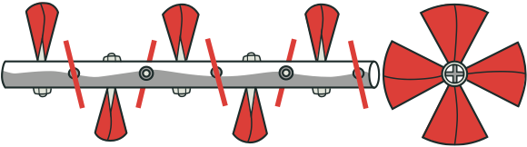 [image] Paddle type screws mix material while conveying