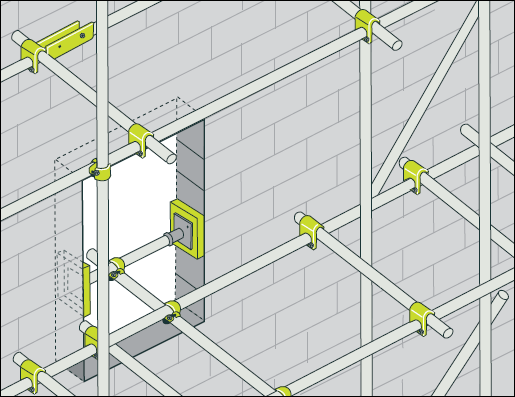 [Image] Reveal tie placed horizontally across an opening in a wall